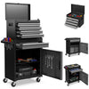 High Capacity Tool Storage Cabinet with Lockable Wheels-Black & Grey