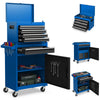 High Capacity Tool Storage Cabinet with Lockable Wheels-Blue