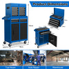 High Capacity Tool Storage Cabinet with Lockable Wheels-Blue