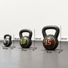 SPORTNOW Three-Piece Kettlebell Set, 5lbs, 10lbs, 15lbs with Storage Tray
