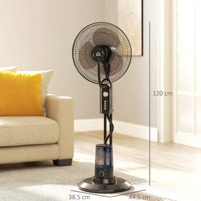 HOMCOM Pedestal Fan with Water Mist Spray in Black