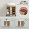 HOMCOM Bathroom Vanity Unit, Under Sink Storage Cabinet with 2 Doors, Adjustable Shelf for Basin without or with Pedestal, Oak