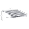 Outsunny Manual Retractable Awning, 4x3 m-Blue/White