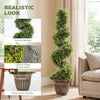 HOMCOM Set of 2 Artificial Plants, Topiary Spiral Cypressd Trees with Pot, for Home Indoor Outdoor Decor, 120cm