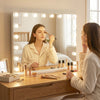 Hollywood Vanity Mirror with 3 Light Colors and Adjustable Brightness-White-L