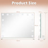 Hollywood Vanity Mirror with 3 Light Colors and Adjustable Brightness-White-M