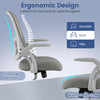 Home Office Chair Ergonomic Breathable Mesh Chair with Flip Up Armrests and Back Storage Space-Grey