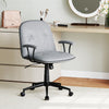 Home Office Desk Chair PU Leather Makeup Vanity Chair with Adjustable Height and Rocking Function-Grey