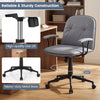 Home Office Desk Chair PU Leather Makeup Vanity Chair with Adjustable Height and Rocking Function-Grey