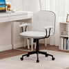 Home Office Desk Chair PU Leather Makeup Vanity Chair with Adjustable Height and Rocking Function-White