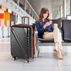 Large/Medium/Small Carry on Suitcase Sets with Premium Wheels and TSA Approved Lock-Black