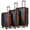 Large/Medium/Small Carry on Suitcase Sets with Premium Wheels and TSA Approved Lock-Black