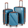 Large/Medium/Small Carry on Suitcase Sets with Premium Wheels and TSA Approved Lock-Blue