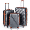 Large/Medium/Small Carry on Suitcase Sets with Premium Wheels and TSA Approved Lock-Grey