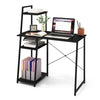 Home Office Desk with Bookshelf and Host Stand-Black