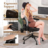 Home Office Small Desk Chair with Adjustable Height Wheels-Dark Brown