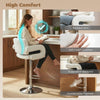 HOMCOM Bar Stools Adjustable Swivel Kitchen Chairs with Backrest Armrest Set of 2 PU Leather White
