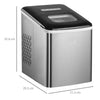 HOMCOM Ice Maker Machine Countertop, 9 Ice Cubes in 8 Mins, 12KG in 24Hrs, Self-Cleaning Portable Ice Cube Maker w/ Adjustable Ice Size, Ice Scoop, Basket, Stainless Steel, No Plumbing Required, Black