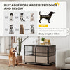 PawHut 100cm Furniture Style Dog Crate Dog Cage End Table Indoor with 3 Doors Soft Washable Cushion, for Large Sized Dogs