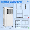 HOMCOM 7,000 BTU App-Controlled Mobile Air Conditioner, 15mÂ² Radius - White