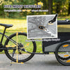 PawHut Dog Bike Trailer, Dog Cart Bicycle Carrier for Small and Medium Pets with 20