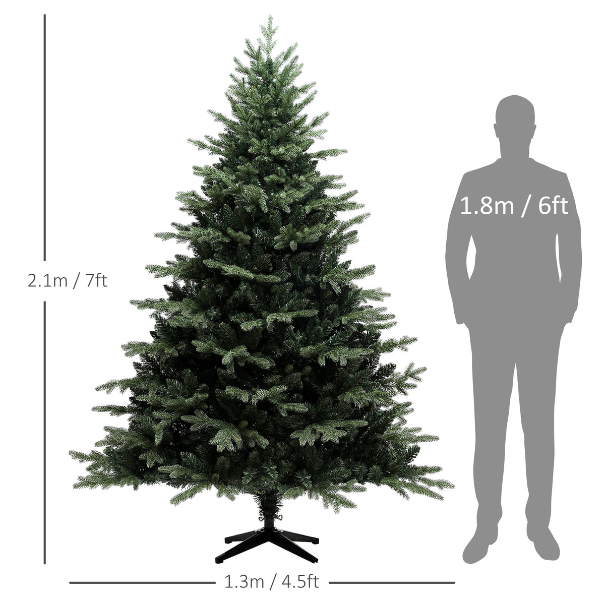 HOMCOM 7ft Artificial Spruce Christmas Tree in Green