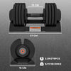 SPORTNOW 2 x 20KG Adjustable Dumbbells Set, 4-in-1 Weights Set with Storage Tray and Non-Slip Handle, Home Gym Fitness Equipment, Black