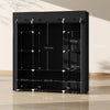 HOMCOM Portable Wardrobe, Foldable Fabric Wardrobe, 150 x 43 x 162.5cm, Clothes Storage Organiser with Hanging Rail, Shelves, Fabric Cover for Bedroom, Black