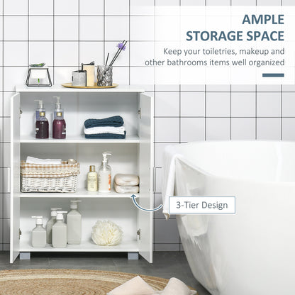 kleankin Modern Bathroom Floor Cabinet in White
