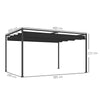 Outsunny 4 x 3m Metal Pergola, with Retractable Canopy Roof - Black