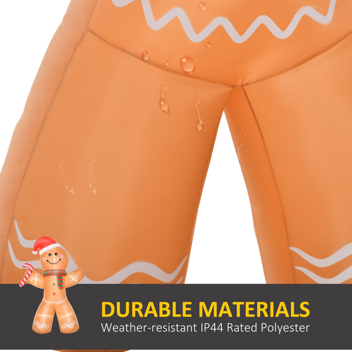 HOMCOM 8ft Christmas Inflatable Gingerbread Man in Yellow