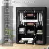 HOMCOM Fabric Wardrobe, with Rails and Shelves - Black