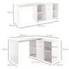 HOMCOM L-Shaped Computer Desk with Storage Compartments, Drawer and Cabinet, Laptop PC Corner Table, Home Office Workstation, 120 x 115 x 76cm, White