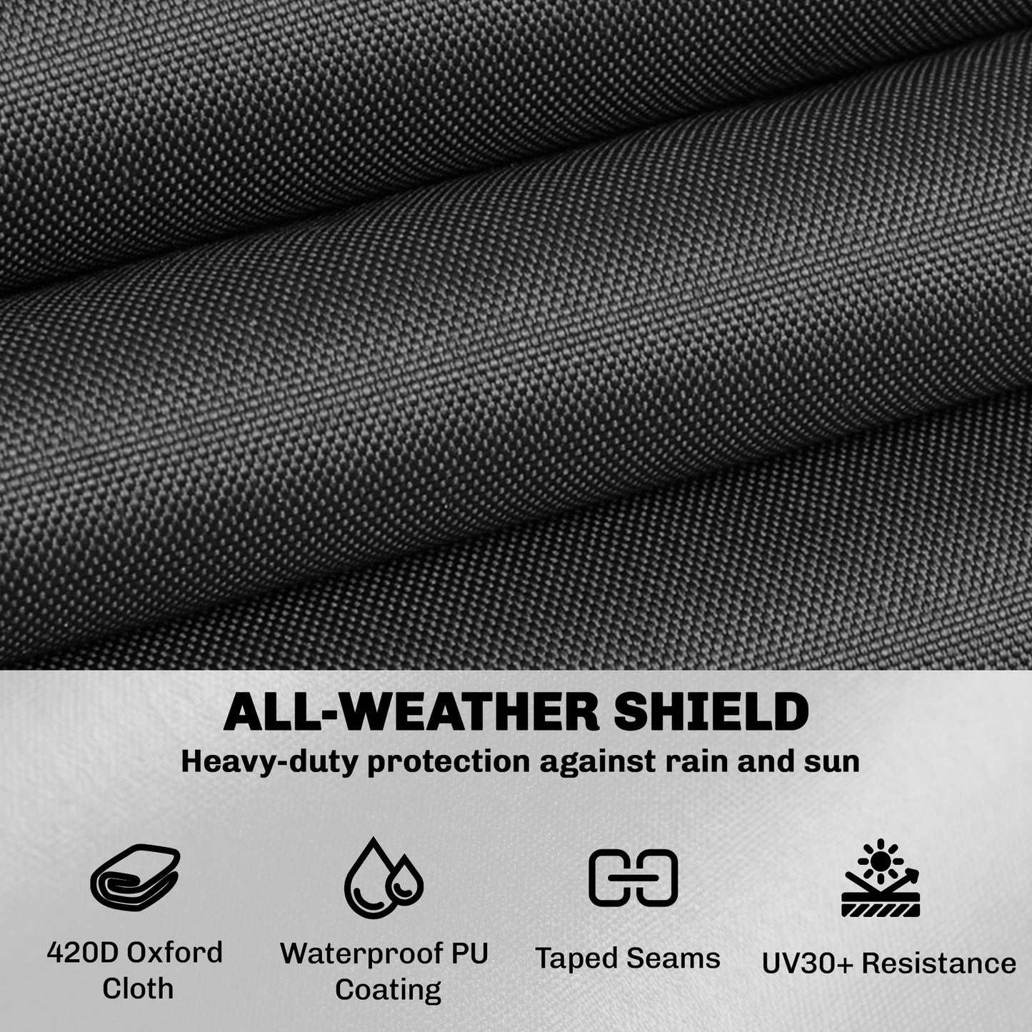 غطاء أثاث الحدائق من Outsunny، غطاء أثاث الفناء مقاوم للماء بفتحة تهوية، قماش أكسفورد 420D، 125 × 125 × 74 سم، أسود