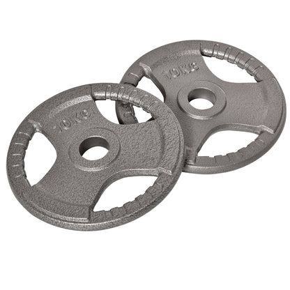 HOMCOM Set of 2 Cast Iron Weight Plates for 2"/5cm Hole Dumbbell Handle Bar, Barbell Weight 2 x 10kg