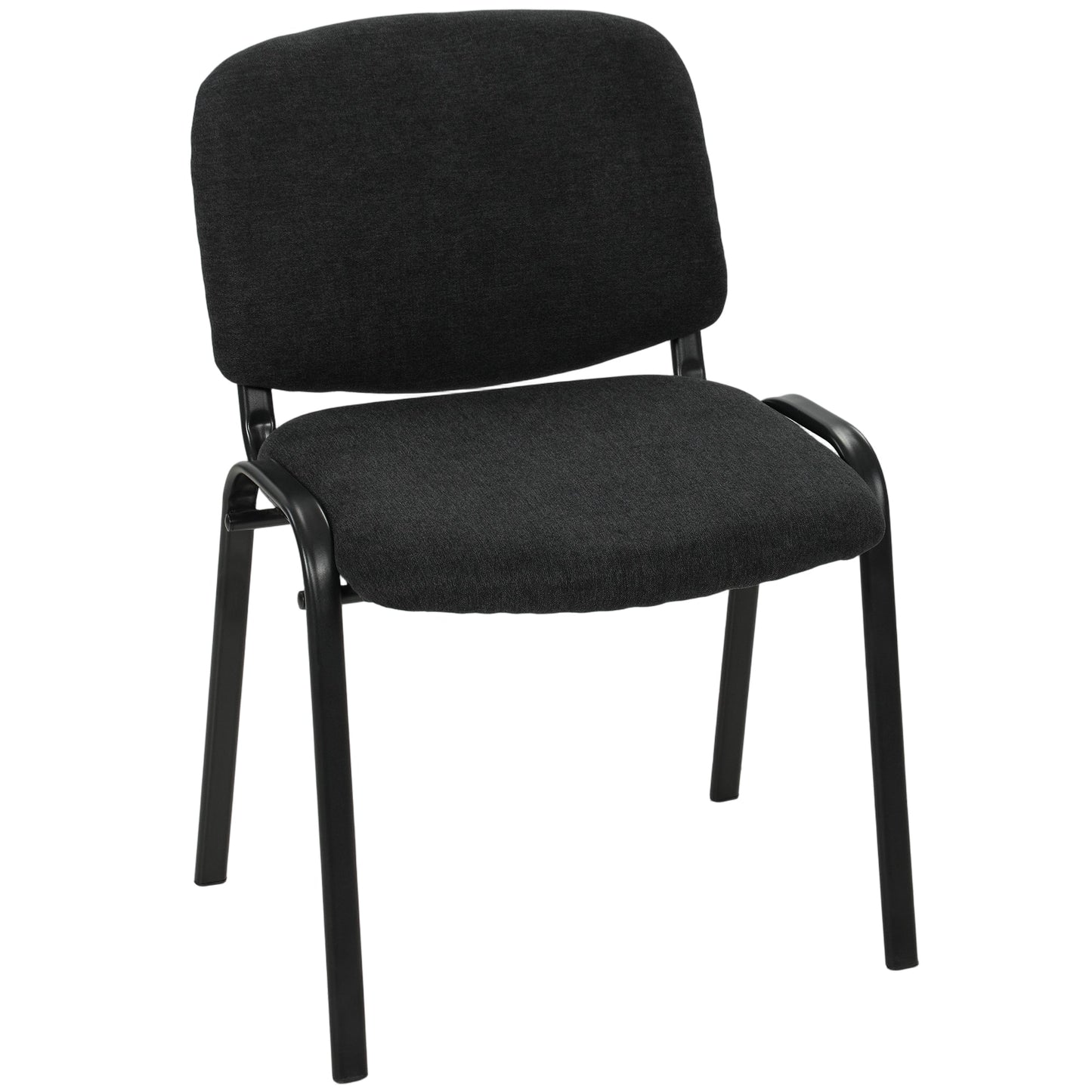 HOMCOM Meeting Chair, Stackable Ergonomic Office Chair with Padded Seat, Curved Backrest for Conference Room, Black