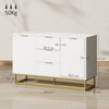HOMCOM Sideboard with 3 Drawers and Adjustable Shelves for Living Room - White