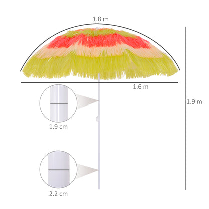 Outsunny 1.6m Garden Hawaii Parasol in Multi Colour