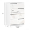 HOMCOM Chest of Four High Gloss Front Drawers - White