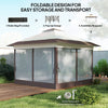 Outsunny 3.6 x 3.6 m Pop up Gazebo with Netting, Height Adjustable Party Tent Instant Canopy Sun Shade Shelter, Khaki