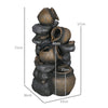 Outsunny Solar Powered Garden Water Feature with LED Lights and Pump, 4 Tier Cascading Water Fountain for Indoor/Outdoor, Jars Waterfall Ornament, 72cm Height