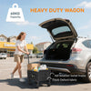 Outsunny 41L Festival Trolley on Wheels, Small Garden Folding Trolley Cart, 60kg Heavy Duty Collapsible Folding Wagon with Adjustable Handle and Carrying Bag for Beach, Camping, Festival, Black