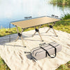 Outsunny 4ft Folding Camping Table, Waterproof Picnic Table with Roll Up Top and Metal Frame, Dark Brown