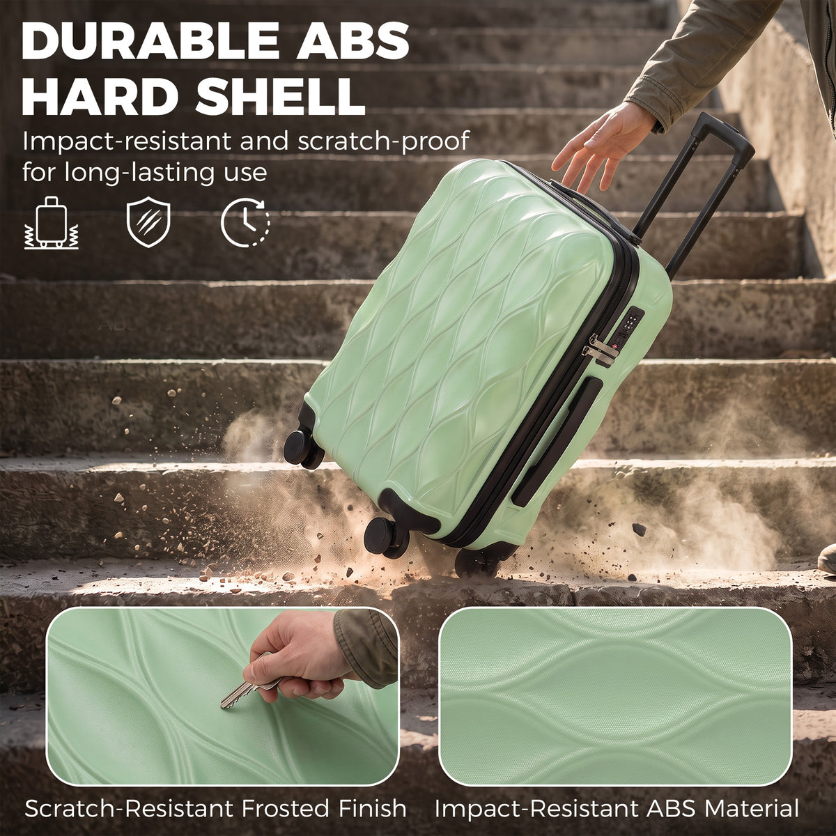 HOMCOM 20Inch Suitcase in Green