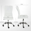 HOMCOM Plush Office Desk Chair, Modern Armless Swivel Vanity Chair with Adjustable Height for Home Office, Bedroom, Living Room, White