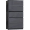 HOMCOM Chest of Drawers, 5-Drawer Storage Cabinets, Modern Dresser, Storage Drawer Unit for Bedroom