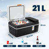 Outsunny 20L Compressor Car Fridge Freezer, Camping Refrigerator with App Control, 12/24V DC and 100-240V AC,