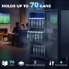 HOMCOM 70L Drinks Fridge, 70 Can Under Counter Freestanding Beer Fridge with LED Light