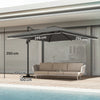 Outsunny 3 x 3 m Cantilever Parasol, Square Patio Umbrella with Crank Handle, Cross Base, Tilt, 360Â° Rotation, Dark Grey