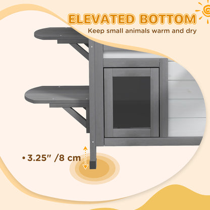 PawHut 2-Story Indoor or Outdoor Cat House W/ Escape Door, Cat Shelter, White
